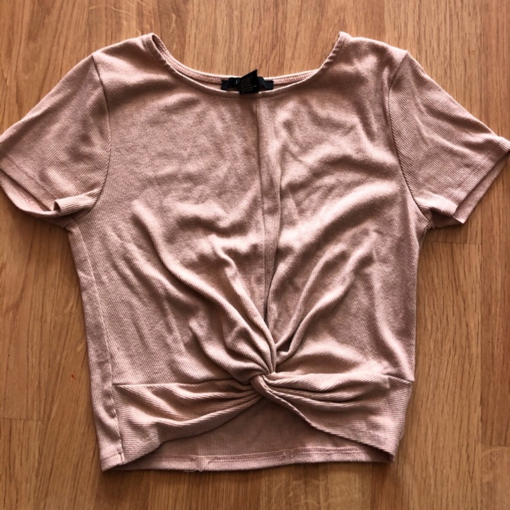 Tan cropped forever 21 tee